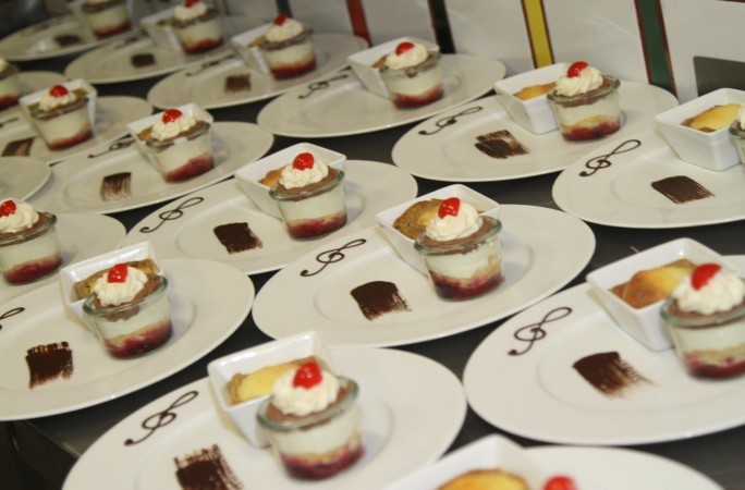 Menü für die Sinne Dessertteller